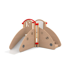 Jeux de motricité crèche en angle finition hêtre vernis