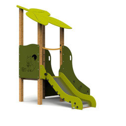 Toboggan en bois pour aire de jeux extérieur