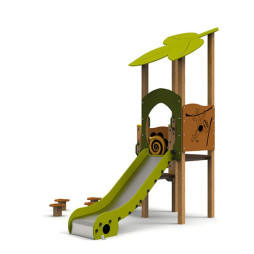 Toboggan aire de jeu extérieur avec 4 plots d'équilbre