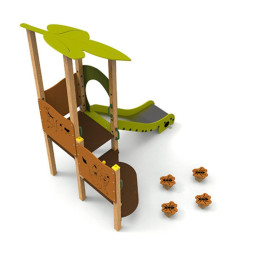 Toboggan en bois pour aire extérieure enfants