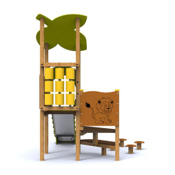 Toboggan aire de jeux avec panneaux de jeu interactifs