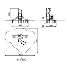 Dimensions du double toboggan aire de jeux