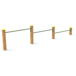Barres de flexion en bois pour aires de jeux