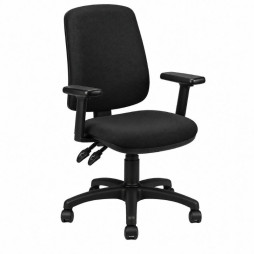 Fauteuil de bureau professionnel en tissu noir avec accoudoirs