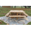 Table pique nique en bois carrée pour collectivités