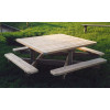 Table pique nique en bois carrée pour collectivités