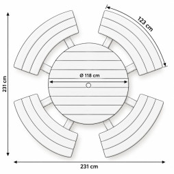 Table pique-nique ronde Round