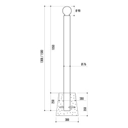 Dimensions du potelet boule