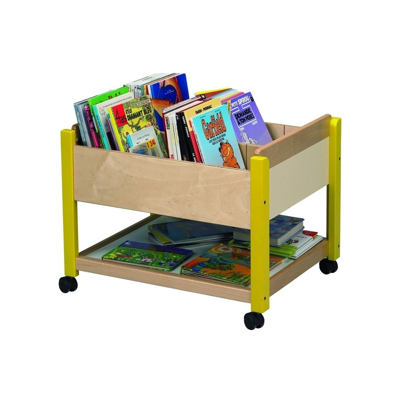 Bac de rangement pour livres, bac à album sur roulettes ...