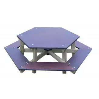 Visuel de la table de pique-nique pour enfant hexagonale
