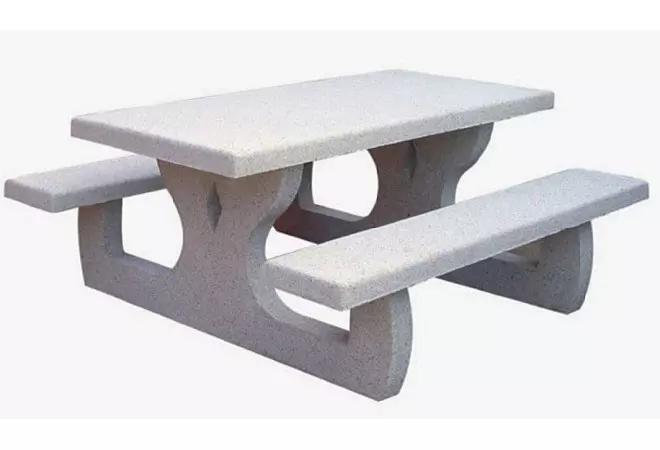 Table pique nique rectangulaire en béton armé