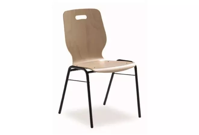Chaise empilable avec coque en bois