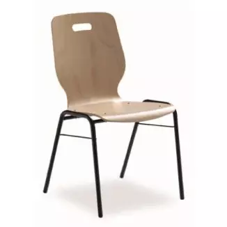 Chaise empilable avec coque en bois