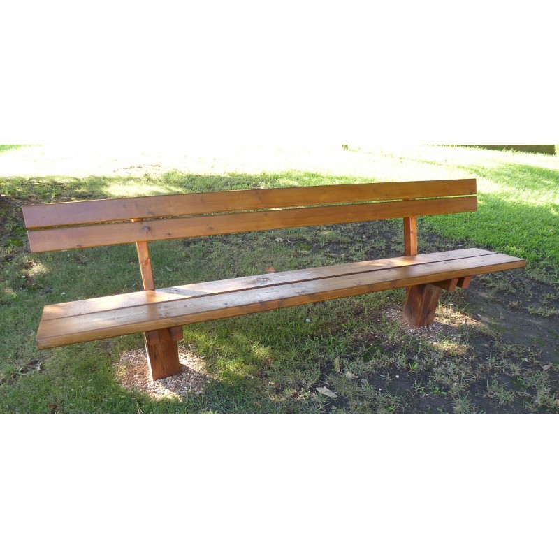 Banc en bois avec dossier, banc en bois autoclave, banc public en bois