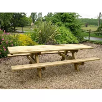 10 places - Table pique-nique en bois pour collectivités
