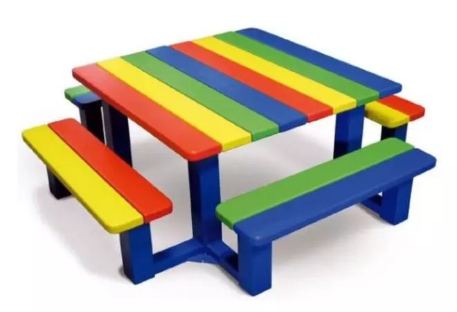 Table de pique-nique colorée pour enfants - DMC Direct