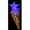 Visuel du décor structure bambou Étoile flambeau lumineuse pour lampadaire - version nuit - DMC Direct