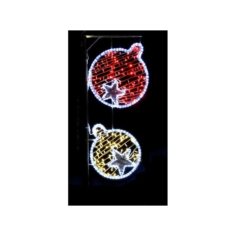 Décor Pour Poteau Duo De Boules Lumineuses