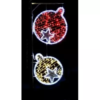 Visuel du décor pour lampadaire de rue : duo de boules lumineuses - DMC Direct