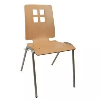 Chaise design Damien coque bois pour équiper vos réunions d'assise ergonomique