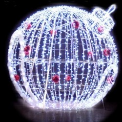 Grosse boule de Noël pour extérieur, boule de Noël lumineuse pour extérieur