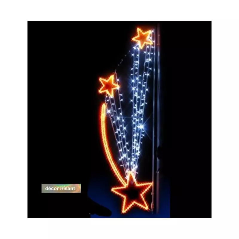 Visuel du motif lumineux de noël : le luminaire festif Étoile tombante irisée - DMC Direct