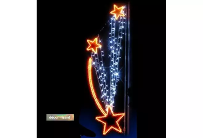 Visuel du motif lumineux de noël : le luminaire festif Étoile tombante irisée - DMC Direct