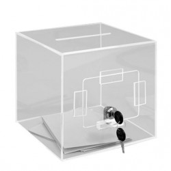 Urne de comptoir en plexi transparent - 20 x 20 x 20 cm - 400 bulletins - DMC Direct