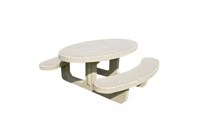 Table pique nique béton ovale Lagon - DMC Direct