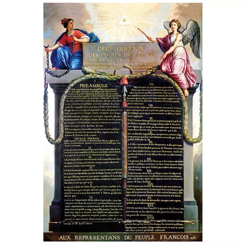 La plaque Déclaration Universelle des Droits de l'Homme et du Citoyen, en  PLEXI ou PVC.