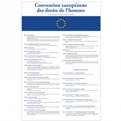 Plaque intérieur "Convention Européenne des Droits de l'Homme" PVC ou PLEXI