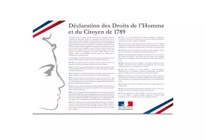 Plaque des "Plaque Déclaration des droits de l'Homme" en PVC ou PLEXI