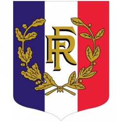 Porte-drapeaux écusson tricolore + RF + palmes, gamme "Bon Plan"