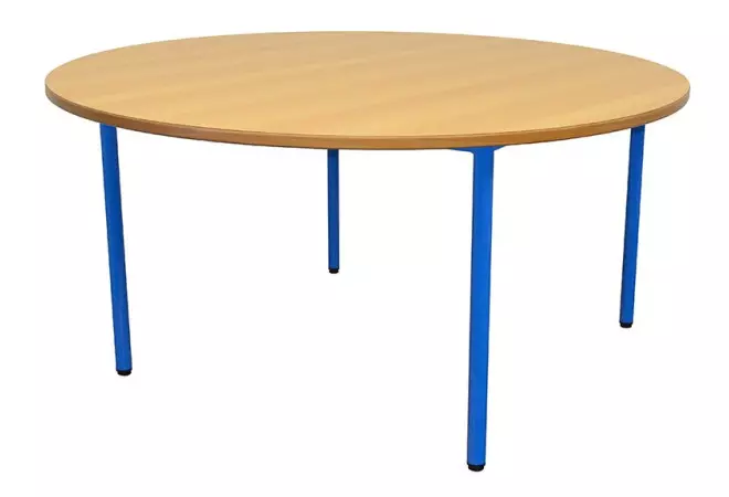 Table ronde de 120 cm sur 4 pieds en stratifié ou mélaminé