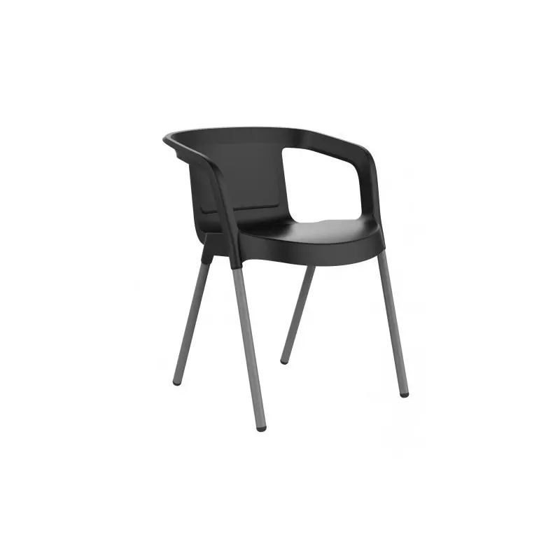 Chaise noire pour extérieur et intérieur