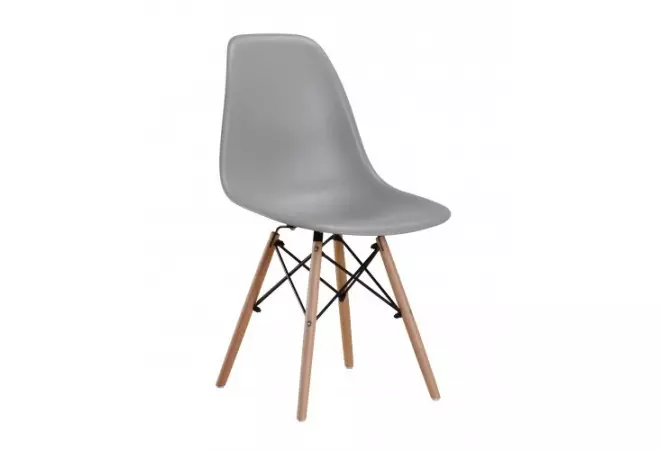 Chaise scandinave grise en bois et polypro