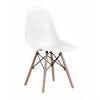 Chaise scandinave blanche polypro et bois de hêtre