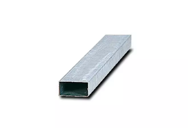 Poteau rectangle pour panneau en acier galvanisé avec obturateur