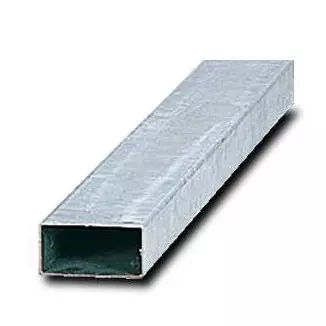 Poteau rectangle pour panneau en acier galvanisé avec obturateur