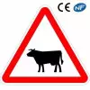 Panneau de signalisation traversée d'animaux de la ferme (A15a1)