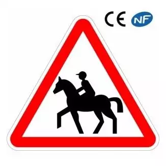 Panneau de signalisation danger : passage de cavaliers (A15c)