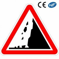 Panneau Danger risque de chutes de pierres (A19)