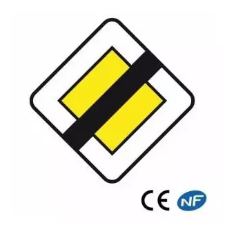 Panneau routier indiquant une fin de route prioritaire (Ab7)