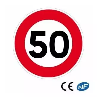 Panneau de circulation LIMITATION DE VITESSE à 50 KM (B14)