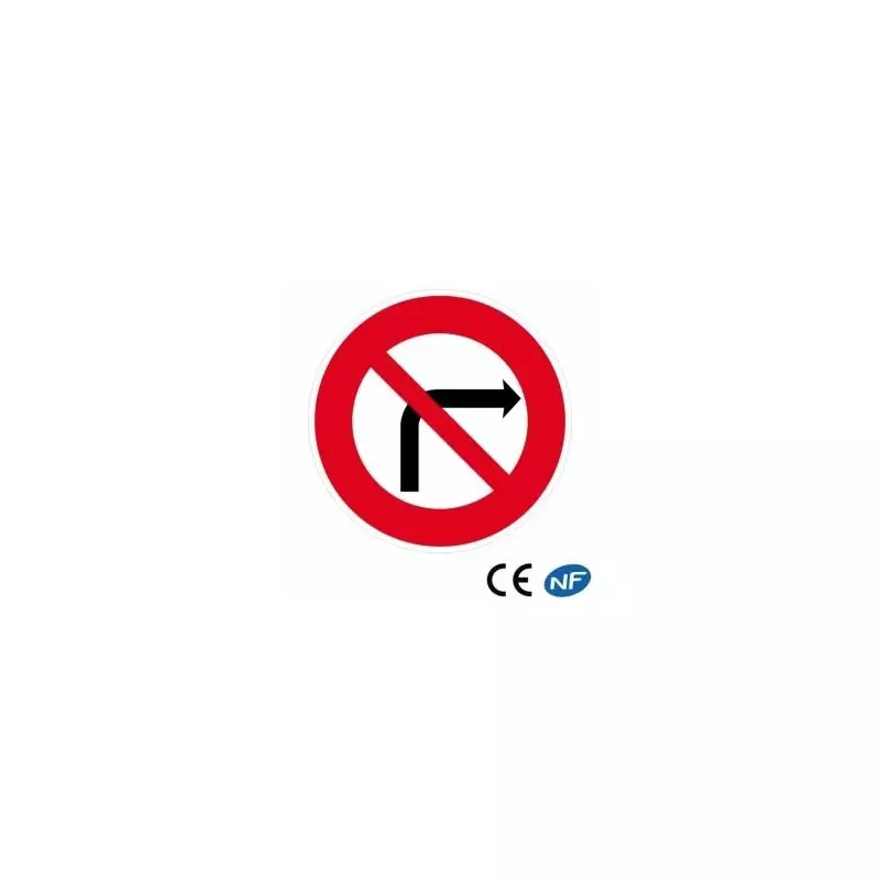 Panneau de circulation interdiction de tourner à droite (B2b)