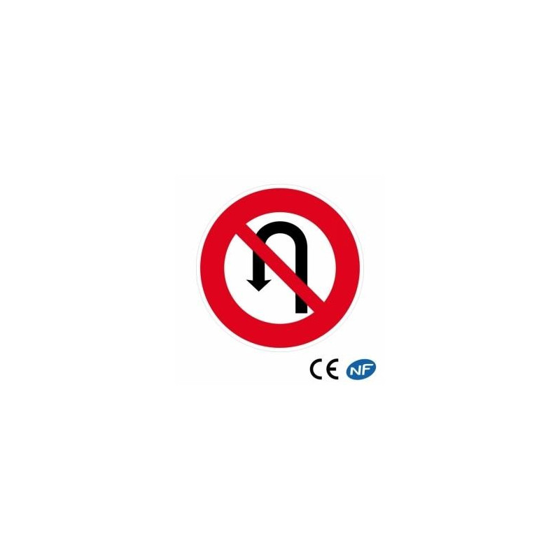 Panneau de circulation signalant une interdiction de faire demitour.