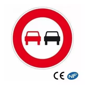 Panneau de circulation interdiction de dépassement