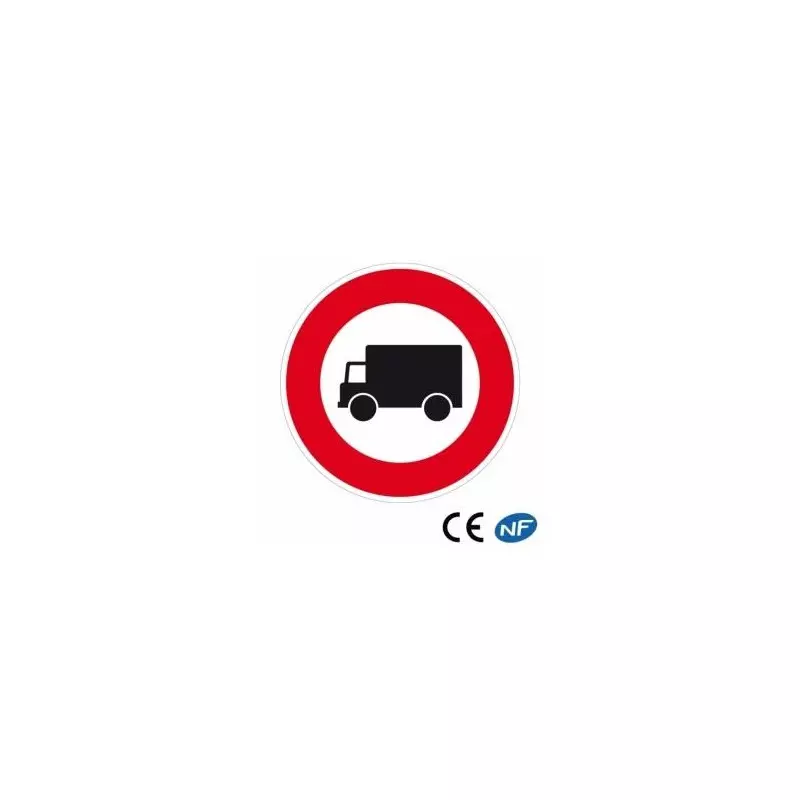 Panneau routier interdisant l'accès aux véhicule transportant de la marchandise