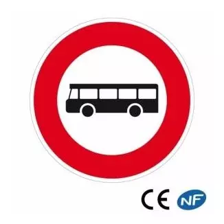 Panneau de circulation passage interdit aux bus et aux cars (B9f)