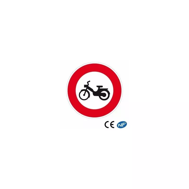 Panneau code de la route accès interdit aux cyclomoteurs